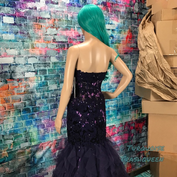 JOVANI Purple Glitter Corset Prom Gown! #172008 - Picture 5 of 7